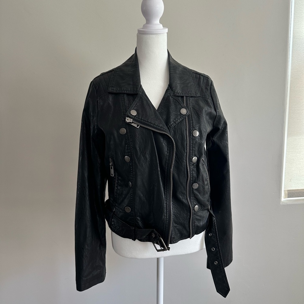 Maralyn & Me Vegan Leather Jacket Black